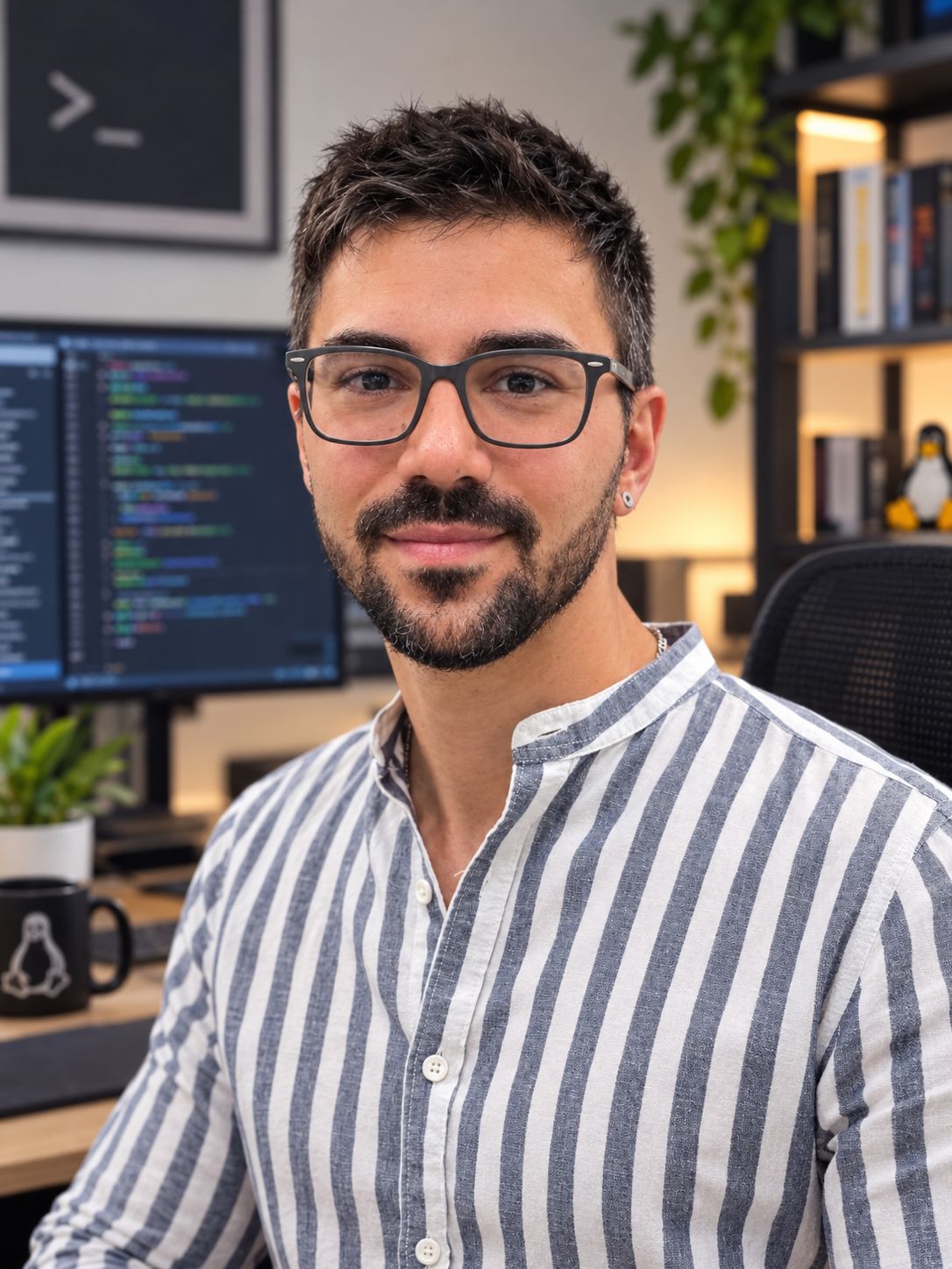Luca Balloriani at his desk